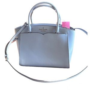 Kate Spade Frannie Pale Hydra Medium Grain Leather Crossbody Satchel
